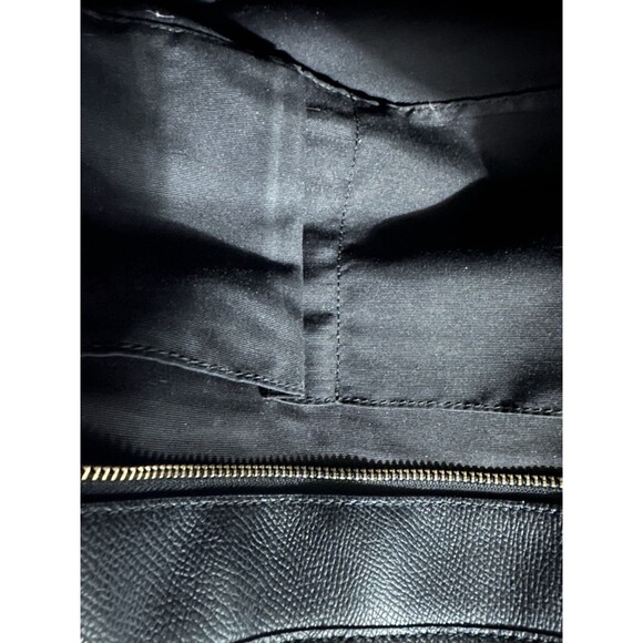 COACH Black Crossgrain Leather Zip Top Tote Bag #F35204 - Picture 10 of 14